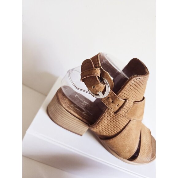 Miz Mooz Fiji Buckle Leather Strappy Criss Cross Open Peep Toe Sandals 37 6.5 7 - Picture 5 of 12